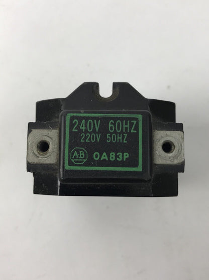 Allen Bradley OA83P Coil 240 V 60 CY/HZ 220 V 50 CY/HZ Used No Screws