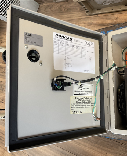 DONGAN TDL12-230Y SINGLE PHASE LIGHTING DISCONNECT TRANSFORMER 2KVA PRI 480V SEC