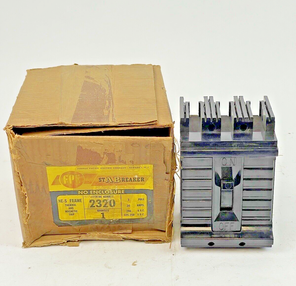 FEDERAL PACIFIC - 2320 - 3 POLE, 20A, 240 VAC AB CIRCUIT BREAKER - FPE