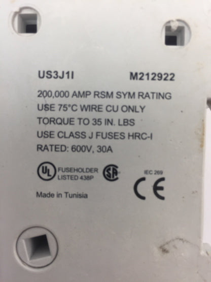 FERRAZ SHAWMUT US3J1I ULTRASAFE FUSE HOLDER 600V 30A