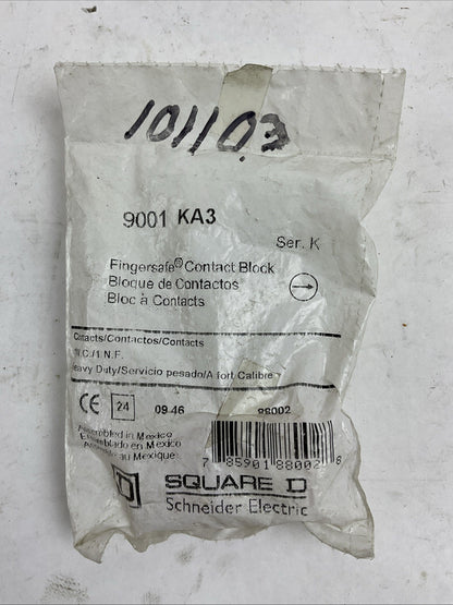 SQUARE D 9001KA3 FINGER SAFE CONTACT BLOCK (LOT OF 2)
