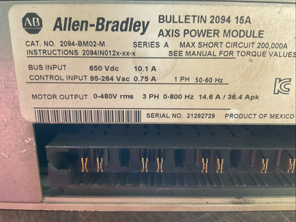 ALLEN-BRADLEY - 2094-EN02D-M01-S0 SER. A / FW VER. 2.010 2094-BM02-M SER. A