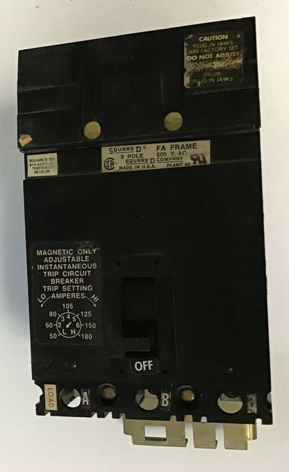 SQUARE D FA34015 CIRCUIT BREAKER 15A 600VAC 250VDC