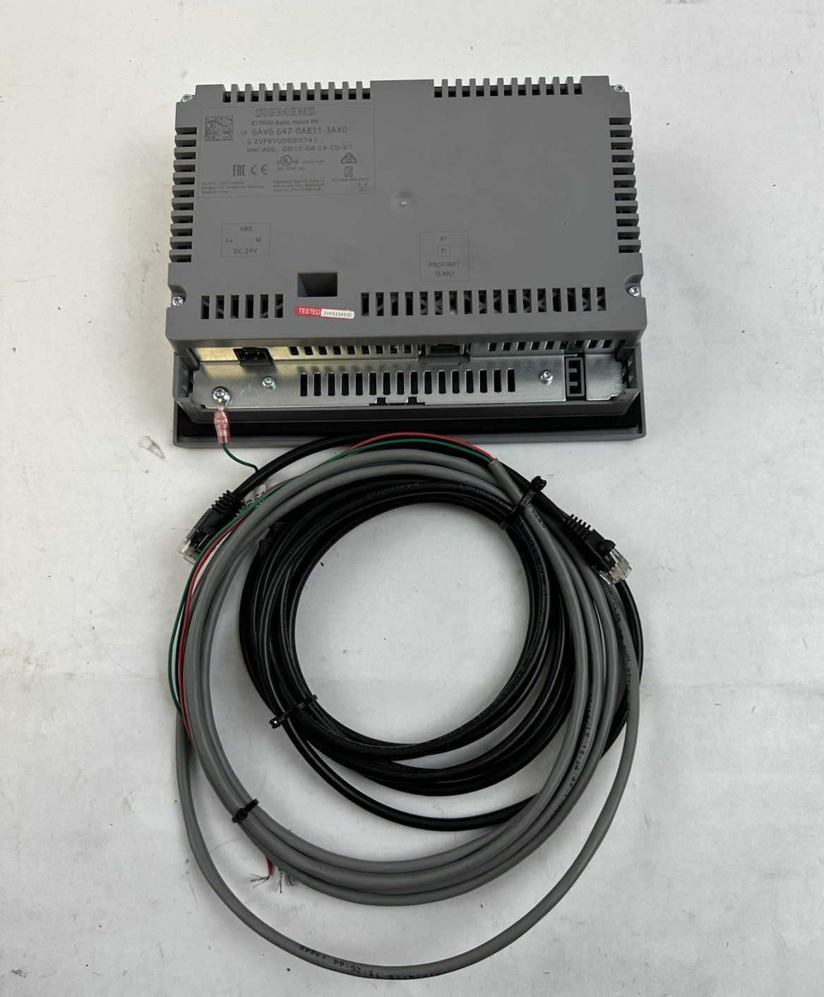 SIEMENS 6AV6 647-0AB11-3AX0 SIMATIC KTP600 BASIC MONO PN HMI TOUCH PANEL