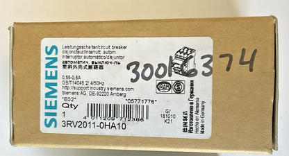 SIEMENS 3RV2011-0HA10 MOTOR CONTROL 0.55-0.8A