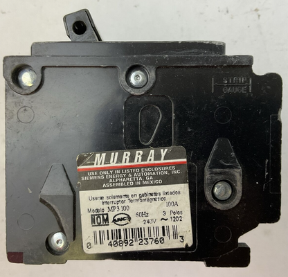MURRAY MP3100 CIRCUIT BREAKER 100AMP 3POLE 240VAC