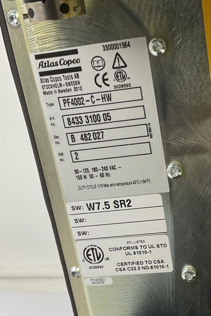 ATLAS COPCO PF4002-C-HW CONTROLLER 240VAC 150W 50-60HZ