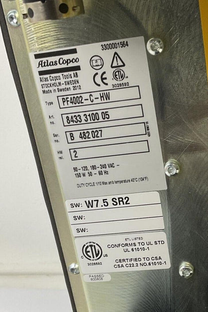 ATLAS COPCO PF4002-C-HW CONTROLLER 240VAC 150W 50-60HZ