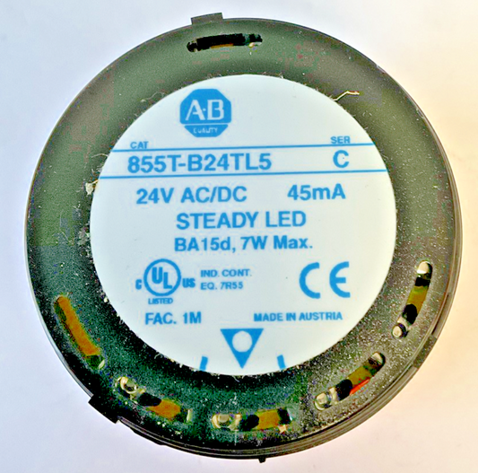 ALLEN BRADLEY 855T-B24TL5 STEADY LED LIGHT SER.C 45MA 7W