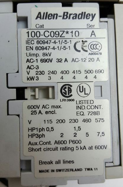 Allen Bradley Comb Starter # 190S-ADNJ2-CA40C B