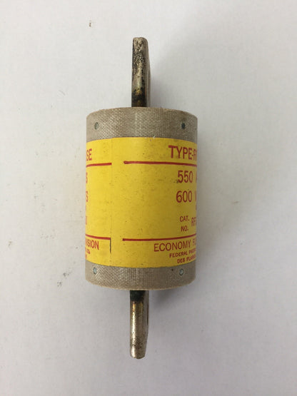 ECONOMY FUSE RFS 550 TYPE-RF FUSE 550 AMP 600 VOLTS FEDERAL PACIFIC ELECTRIC