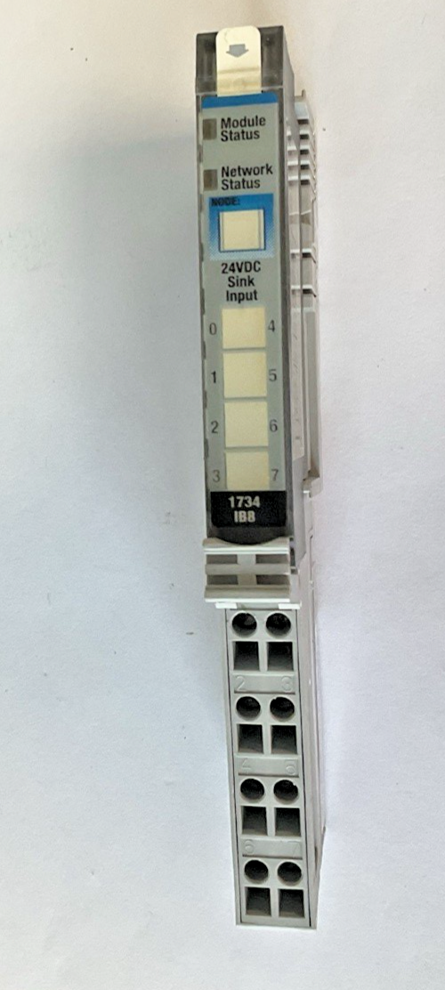 ALLEN BRADLEY 1734-MB PLC MODULE W/ 1734-RTB TERM.BLOCK, 1734-IB8 INPUT MODULE