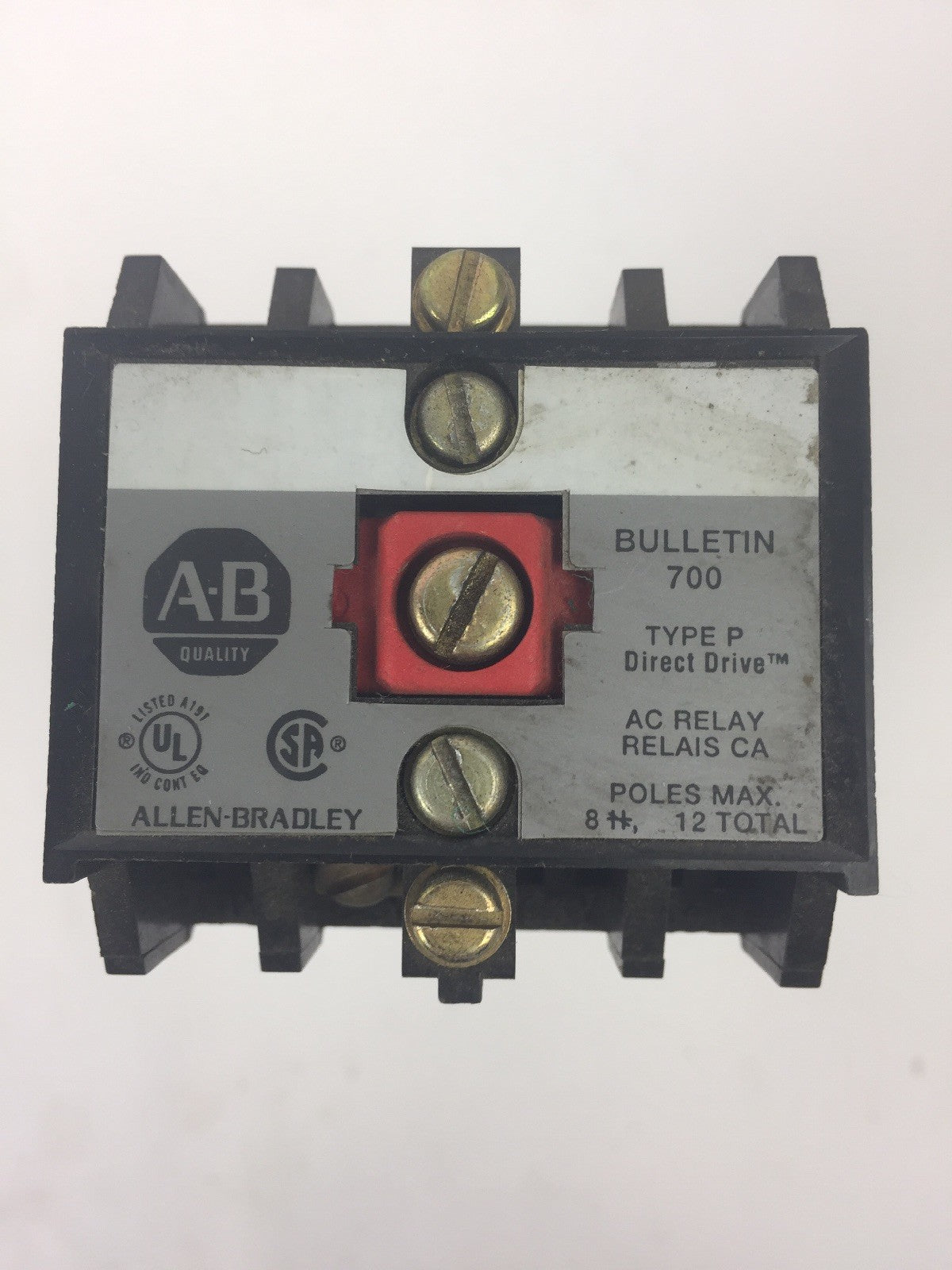 ALLEN BRADLEY 700-P1200A1 SER B AC RELAY 115-120V 60HZ 110V 50HZ COIL