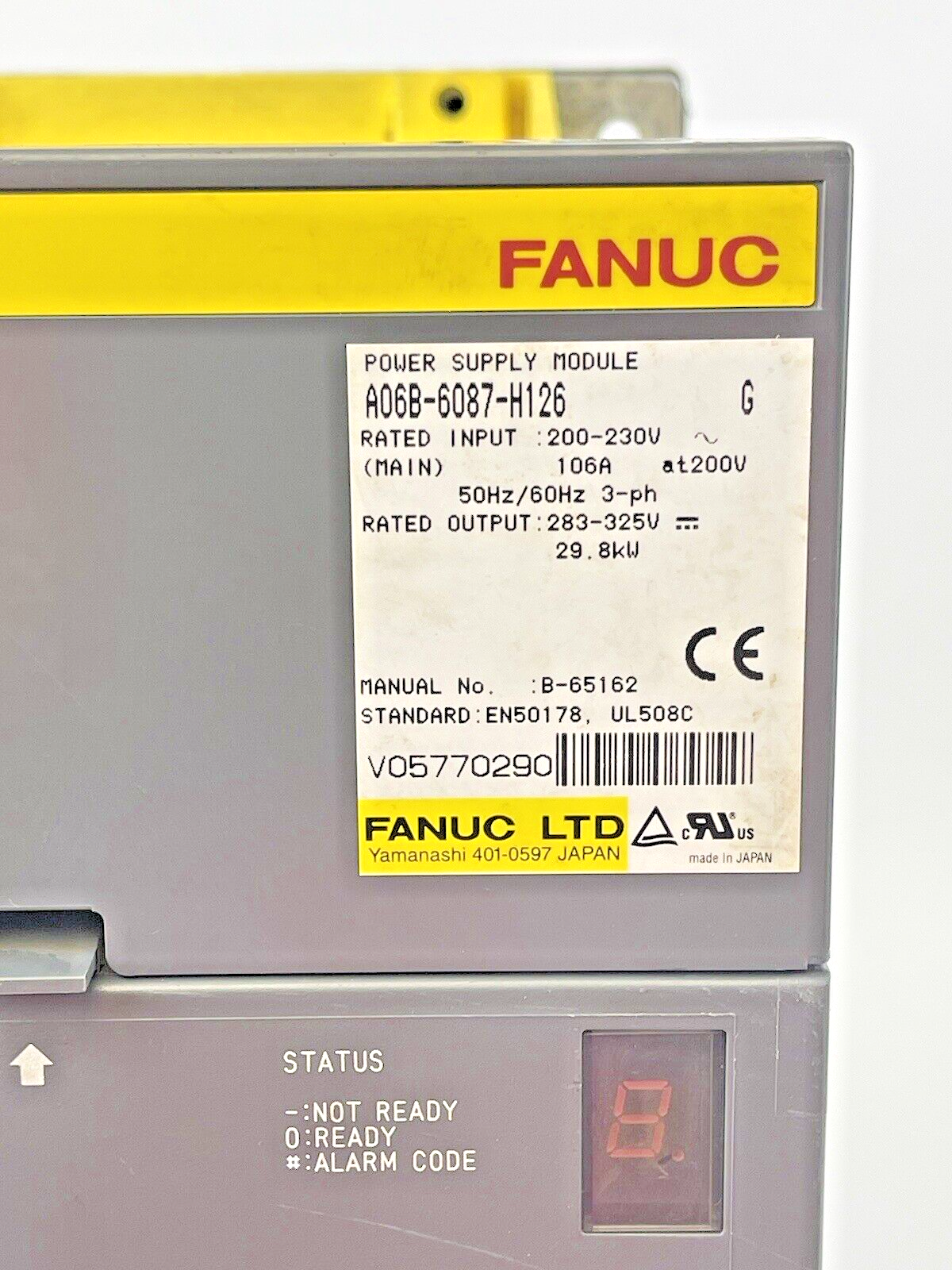 FANUC - A06B-6087-H126 - POWER SUPPLY MODULE - 200-230VAC, 50/60HZ, 3.5A