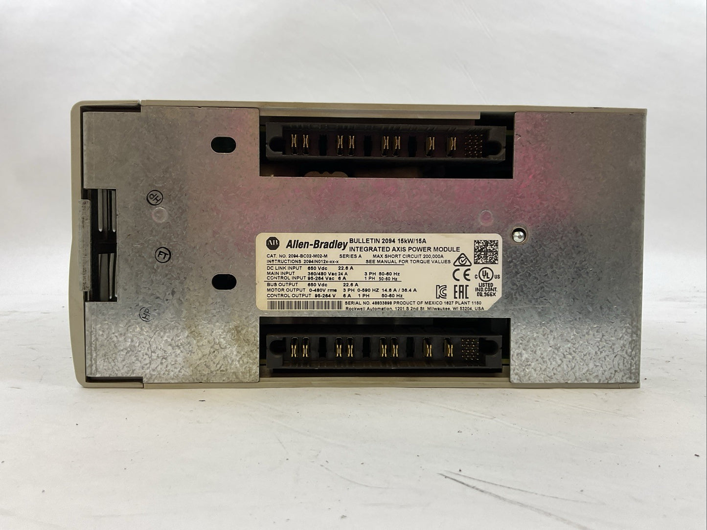 ALLEN BRADLEY 2094-BC02-M02-M INTEGRATED AXIS POWER MODULE 2094-SE02F-M00-S0
