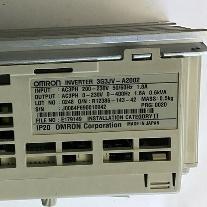 OMRON 3G3JV SYSDRIVE INVERTER 200V 3PH 0.2KW COVER IS LOOSE CLIPS **PARTS ONLY**