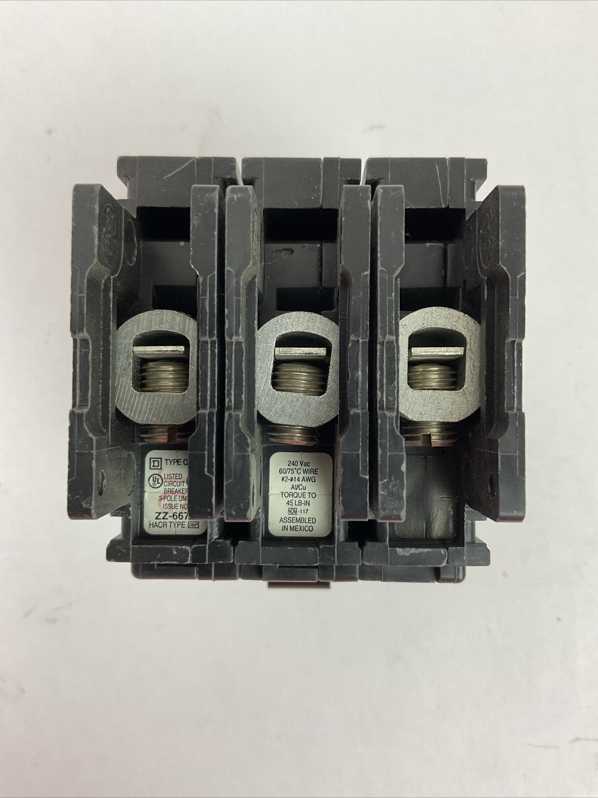 SQUARE D QOU315 3POLE CIRCUIT BREAKER 15AMP 240VAC
