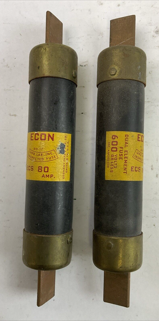 ECON ECS80 FUSE 80AMP 600V (LOT OF 2)