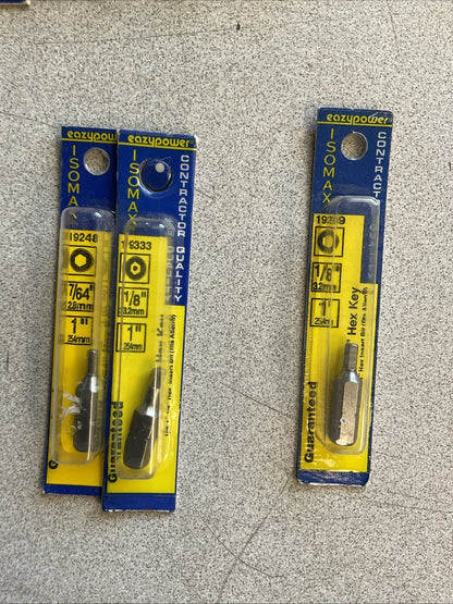 EAZYPOWER ISOMAX CONTRACTOR QUALITY HEX KEY BIT LOT
