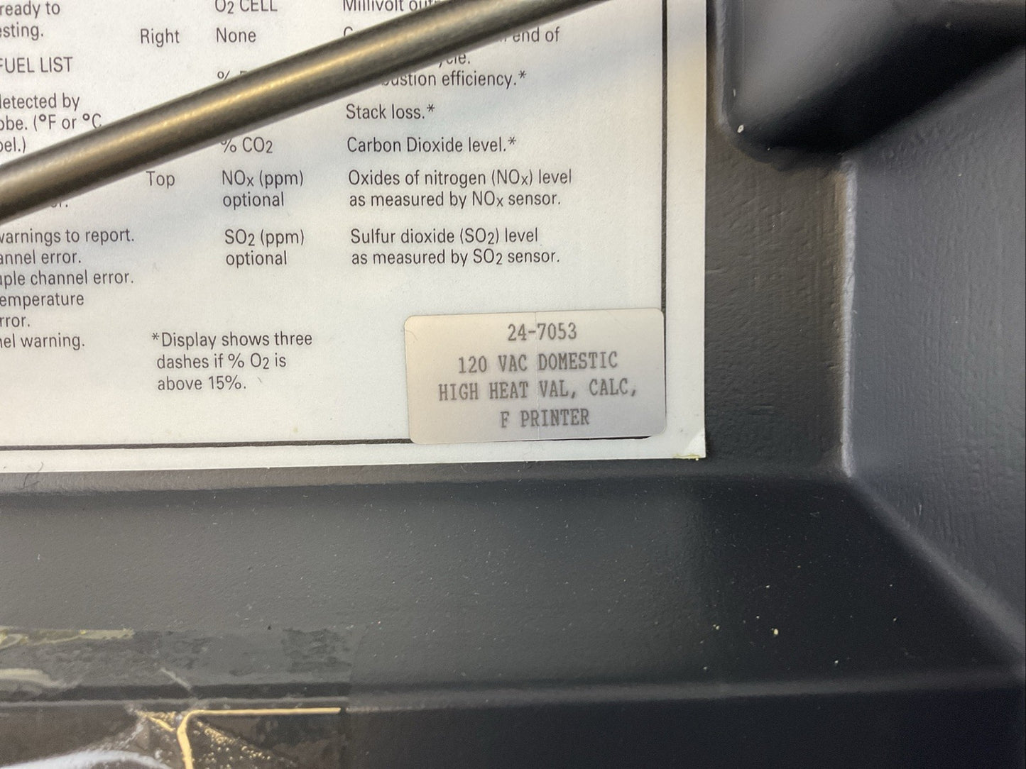 BACHARACH COMBUSTION ANALYZER / ENVIRONMENTAL MONITOR MODEL 300 120VAC 24-7053