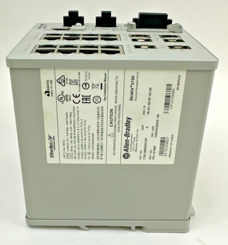 ALLEN BRADLEY 1783-BMS20CGP ETHERNET MANAGED SWITCH SER.A DIR/VER:10003638424/00
