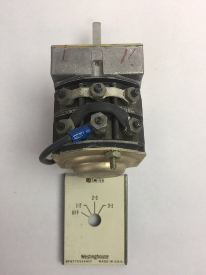 WESTINGHOUSE 505A702G04 TYPE W2 SWITCH 600V 20A ROTARY SWITCH NO HANDLE