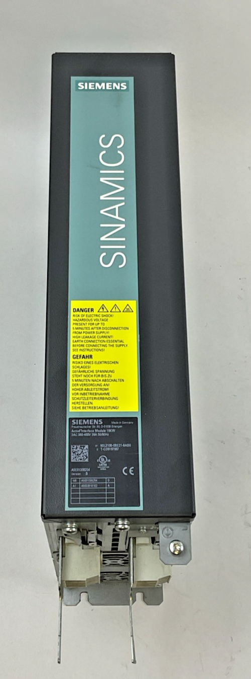 SIEMENS 6SL3100-0BE21-6AB0 VER.B ACTIVE INTERFACE MODULE 16KW 480V 26A 50/60HZ