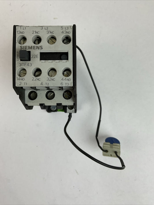 SIEMENS 3TF4322-0B CONTACTOR 30A 600VAC 3PH 20HP COIL 24VDC 3TX7402-3A