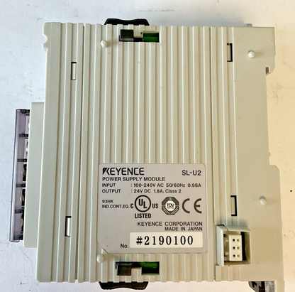 KEYENCE SL-U2 POWER SUPPLY MODULE 240VAC 50/60HZ 0.98A 24VDC