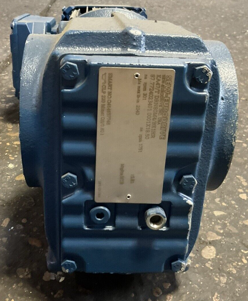 SEW-EURODRIVE KA47/T DRN80M4/BE1HR GEAR MOTOR HZ 60 rpm 1751/301 V266/460