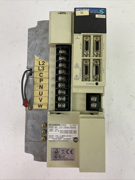 MITSUBISHI MR-J2S-500B-PD030 AC SERVO OUTPUT 170V 28A INPUT 200-230V POWER 5kW