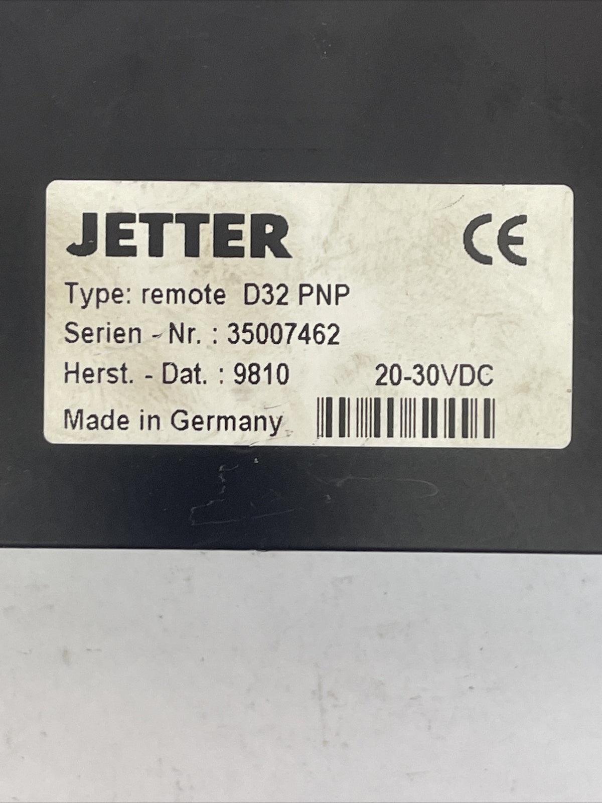 JETTER D32 PNP I/O MODULE REMOTE CONTROL 20-30VDC