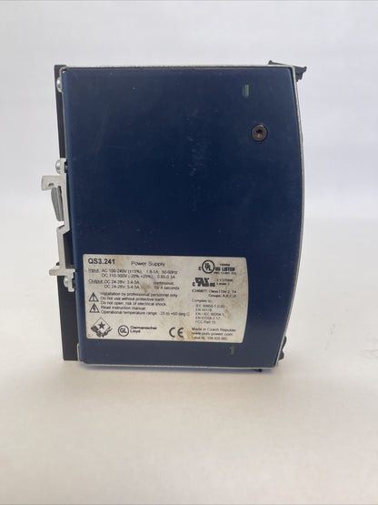 PULS DIMENSIONS QS3.241 POWER SUPPLY OUTPUT 24-28VDC INPUT 100-240VAC