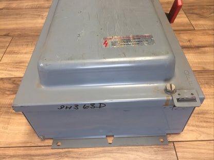 CUTLER HAMMER DH363D NON FUSIBLE SAFETY SWITCH 600VAC 100AMP 3PHASE 75HP 3POLE