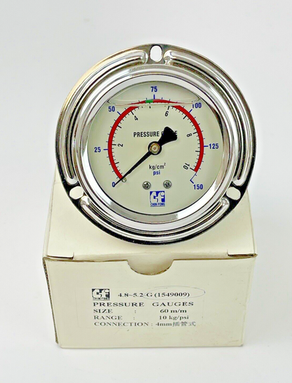CHIN FONG - 1549009 - PRESSURE GAUGE - 60mm DIAMETER, 4mm NPT BM, 0-150 PSI