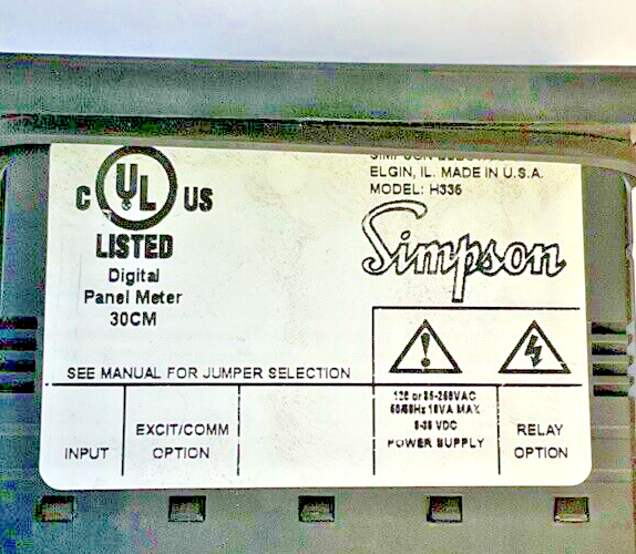 SIMPSON 1FD10 DIGITAL PANEL METER 120VAC 50/60HZ 10VA