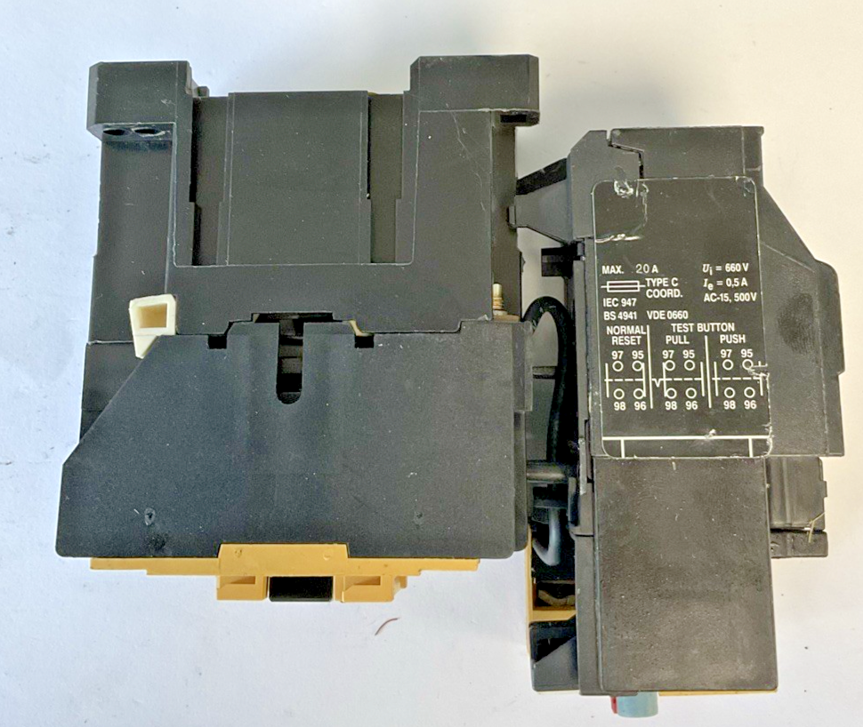 ALLEN BRADLEY 100-A09ND3 CONTACTOR SER B 600VAC 9A W/ 193-BSB60 RELAY 4-6A SER.B