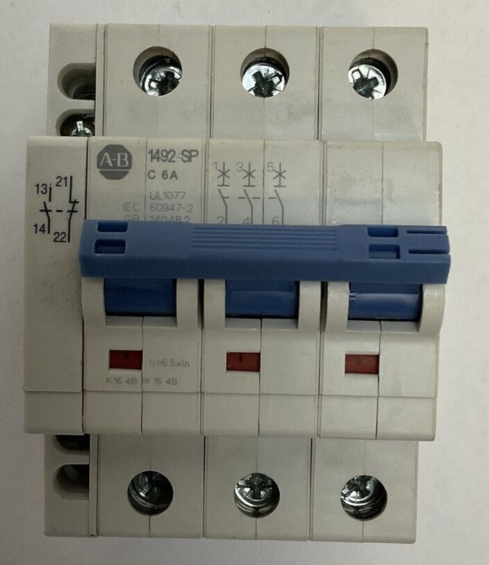 ALLEN BRADLEY 1492-SPM3C060 SER D CIRCUIT BREAKER 3POLE 6AMP 480Y/277VAC