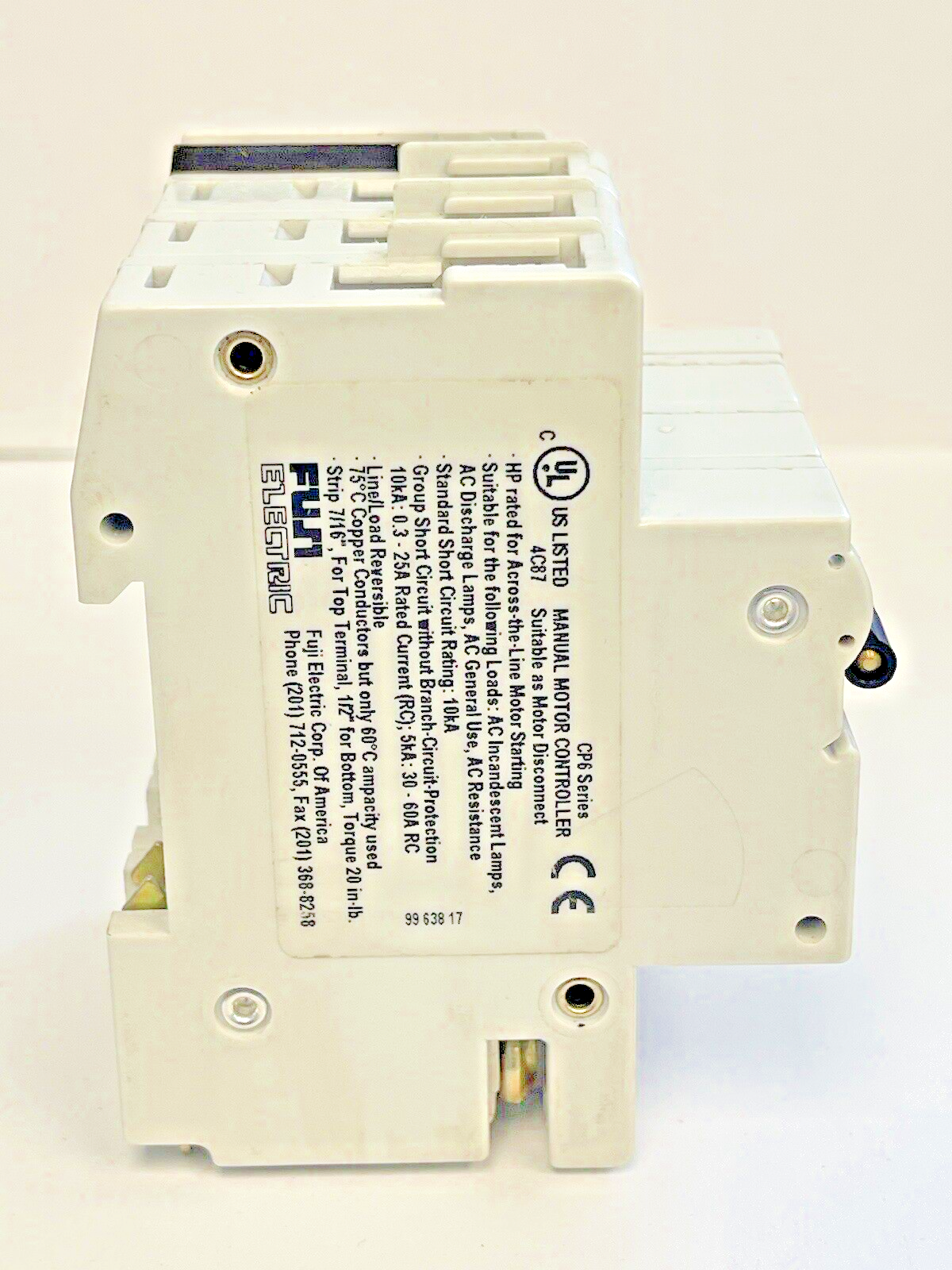 FUJI - CP6 3DU3 -3A MANUAL MOTOR CONTROLLER - 480/277 VAC & CP6 H1U AUX CONTACT