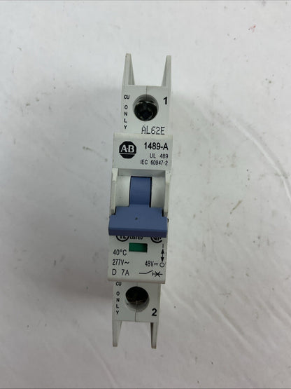 ALLEN BRADLEY 1489-A1D070 SER A CIRCUIT BREAKER 277VAC 48VDC 7AMP (LOT OF 5)