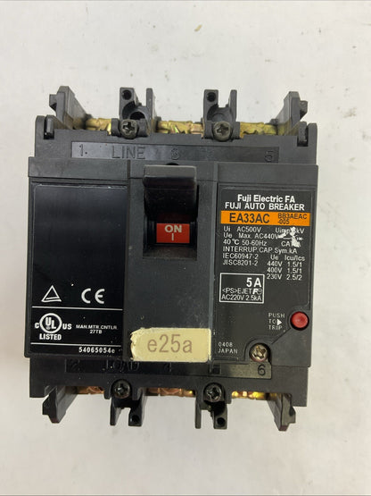 FUJI EA33AC FA AUTO BREAKER 5A 3POLE