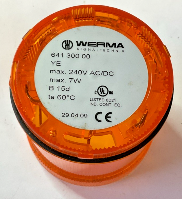 WERMA 641 300 00 STACK LIGHT ORANGE 240VAC/DC 7W