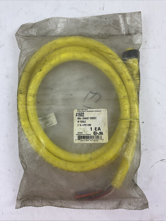 BRAD HARRISON 41602 MINI-CHANGE CORDSET 6P FEMALE 6' 16-6 PVC CORD
