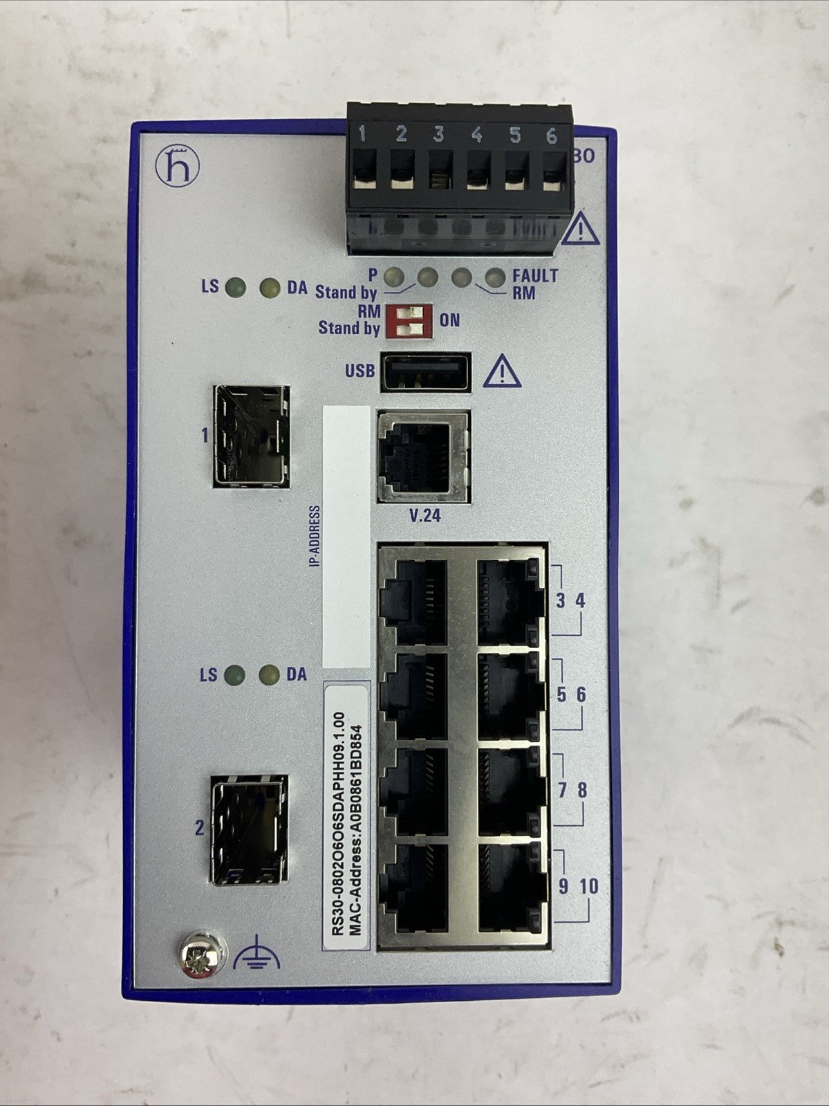 HIRSCHMANN RS30-0802O6O6SDAP RAIL SWITCH SW REL 09.1.00