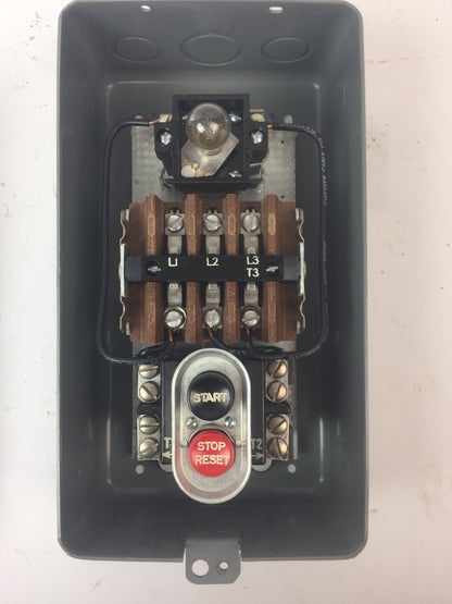 CUTLER HAMMER 9115H119A AC MANUAL STARTER START/STOP SIZE 0 LAMP CIRCUIT 110V