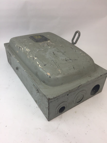 SQUARE D D-96354 FUSIBLE DISCONNECT SWITCH 200 AMP 240 VAC 3PH
