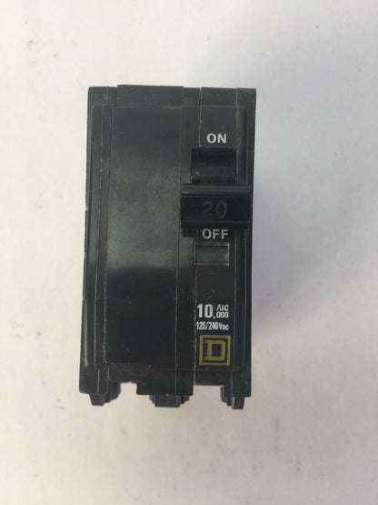 SQUARE D QO220 CIRCUIT BREAKER 20AMP 2 POLE 120/240VAC