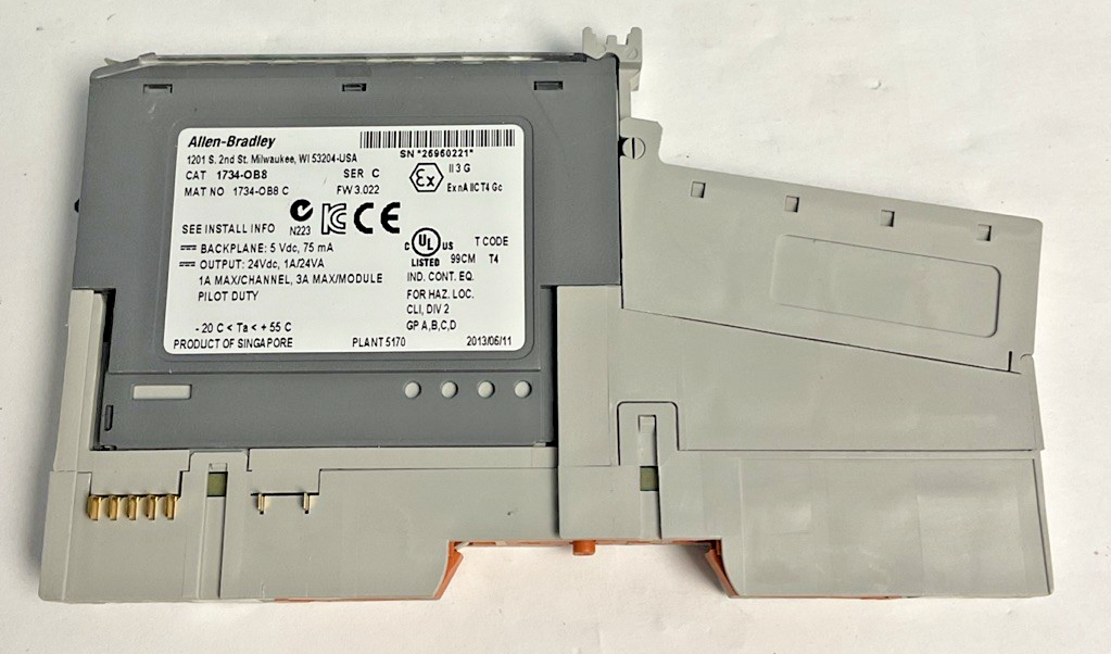ALLEN BRADLEY 1734-OB8 PLC MODULE SER.C W/1734-MB BASE W/1734-RTB ***LOTOF5***