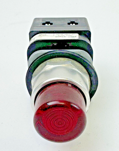 ALLEN-BRADLEY - 800T-QTH2R SER. U - RED ILLUMINATED PUSH BUTTON W/ BLOCK