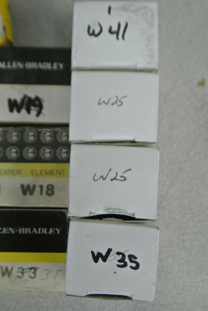 LOT of 11 / ALLEN-BRADLEY W-SERIES THERMAL OVERLOAD HEATER ELEMENTS / LIST BELOW